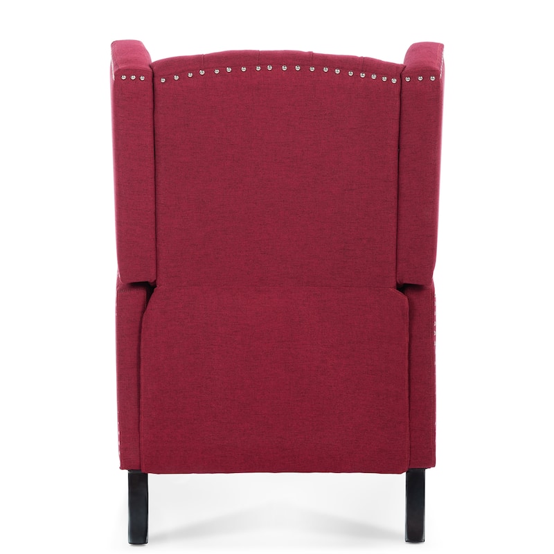 GDFStudio - Fabric Wingback Manual Recliner Chair with Wood Frame