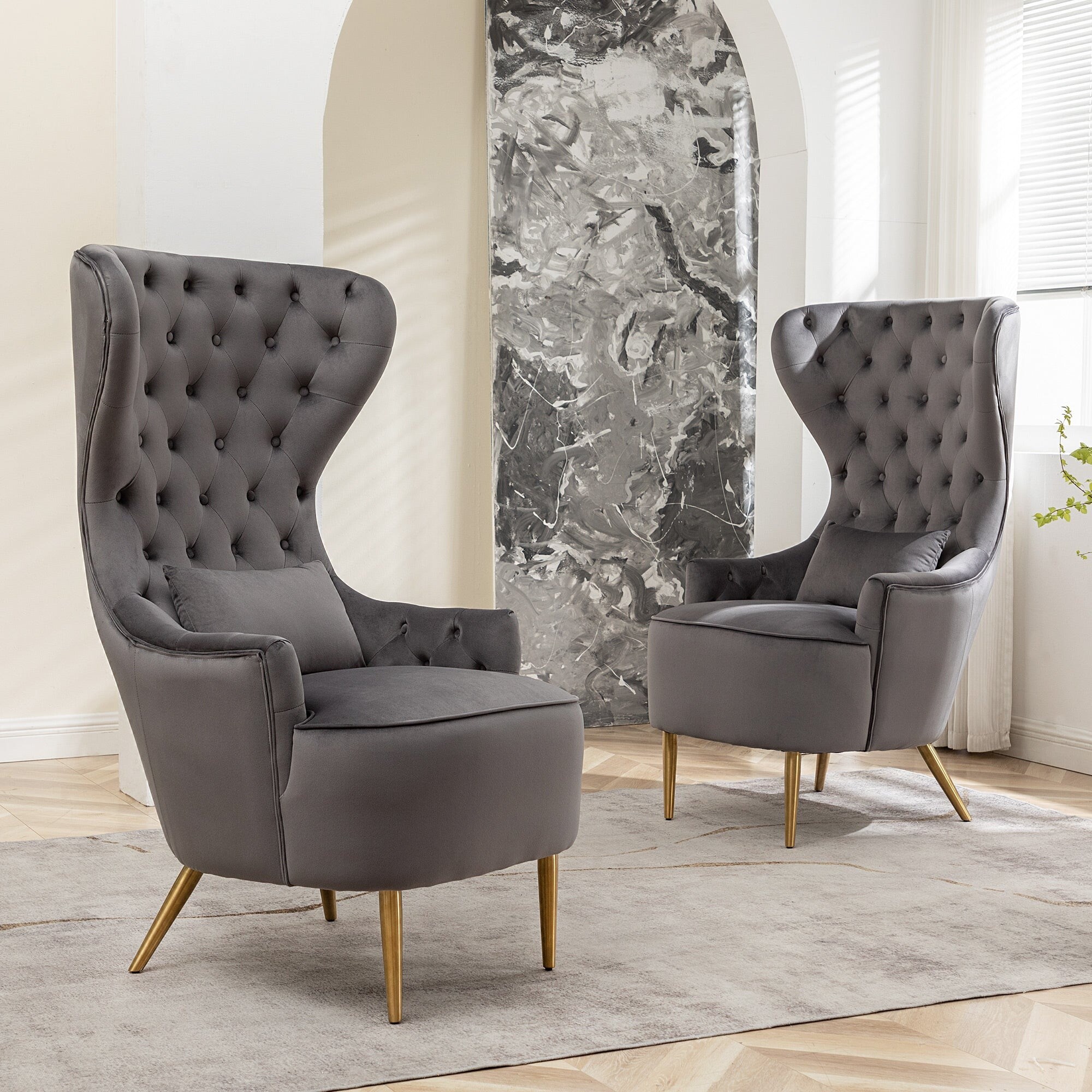 Tufted high back discount chair