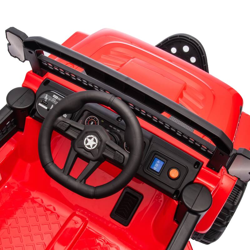 Kids' 12V Ride-On Truck with Early Education, LED Lights, and Music, Perfect Holiday Gift
