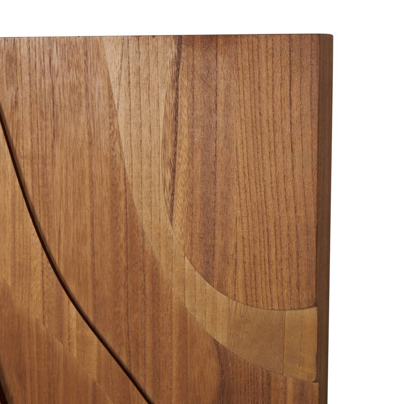 Wooden Abstract Wavy Carved Wall Decor - Set of 2 Brown - Roche River Decor