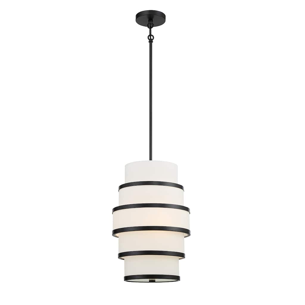 Minka Lavery Cascade Coal & White Linen Pendant Light
