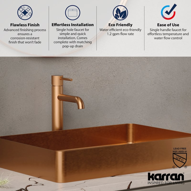 Karran USA KBF462 Tryst 1.2 GPM Vessel Single Hole Bathroom Faucet