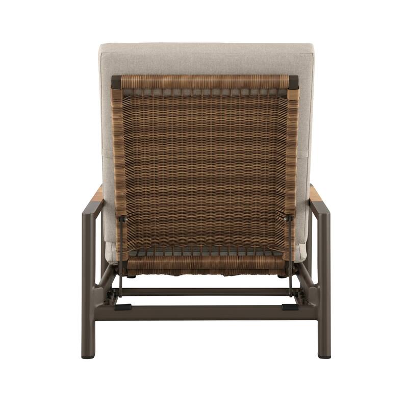 Arlo Teak & Wicker Aluminum Dual-Use Outdoor Chaise Lounge (Set of 2)