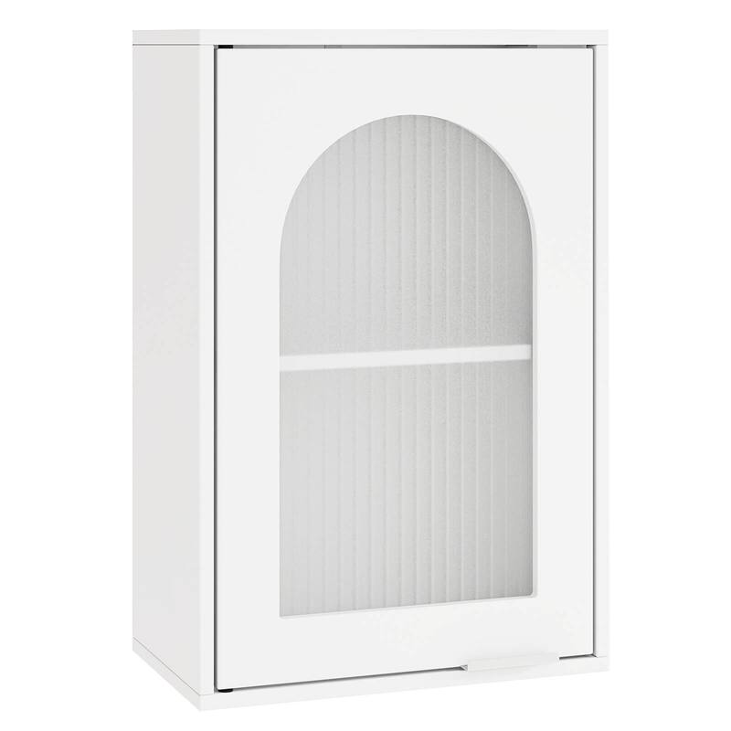 Costway Bathroom Wall Cabinet Medicine Cabinet with Tempered Glass - See Details - White - See Details