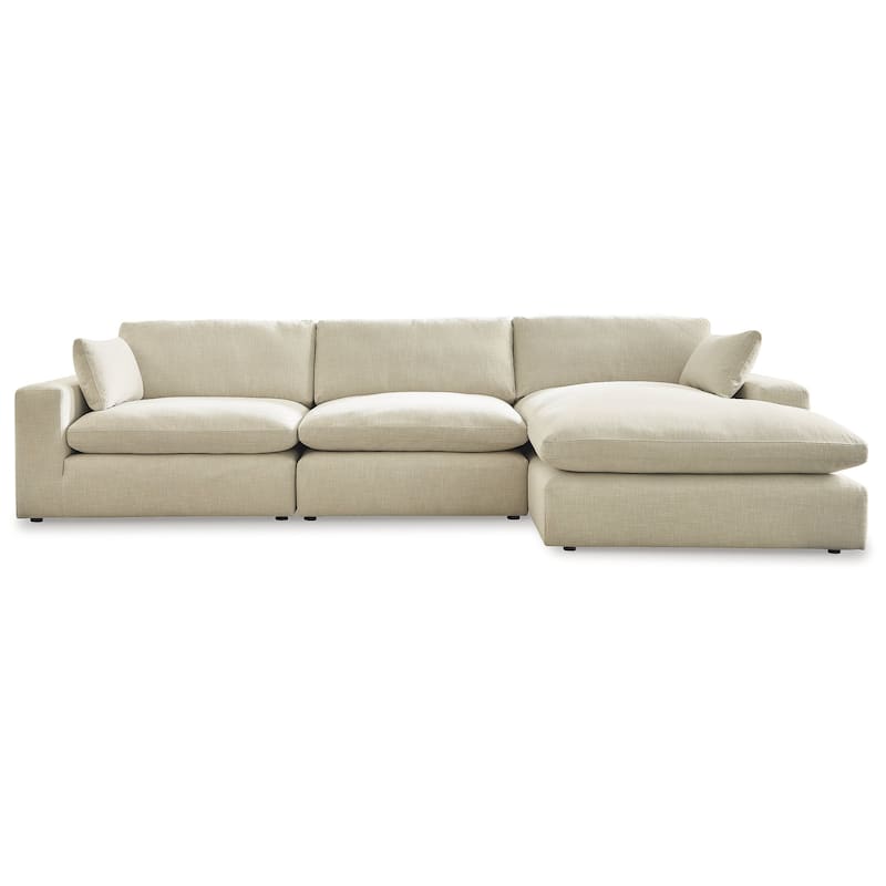 Signature Design by Ashley Elyza Beige 3-Piece Sectional with Chaise - 144" W x 68" D x 36" H