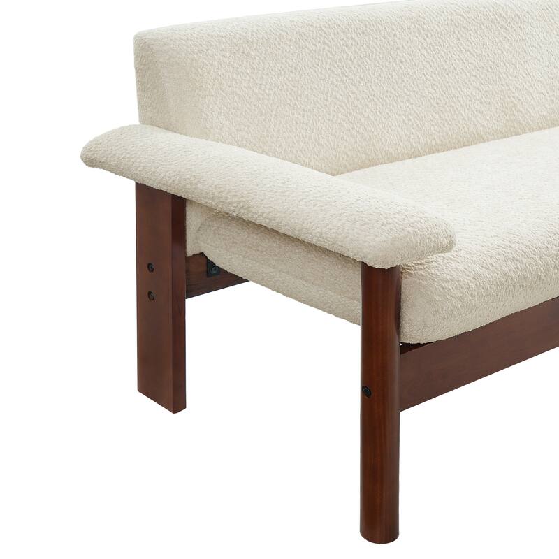 Christopher Knight Home - Arlo Modern Upholstered 2-Seater Loveseat with Armrest Pillows and Rubberwood Frame