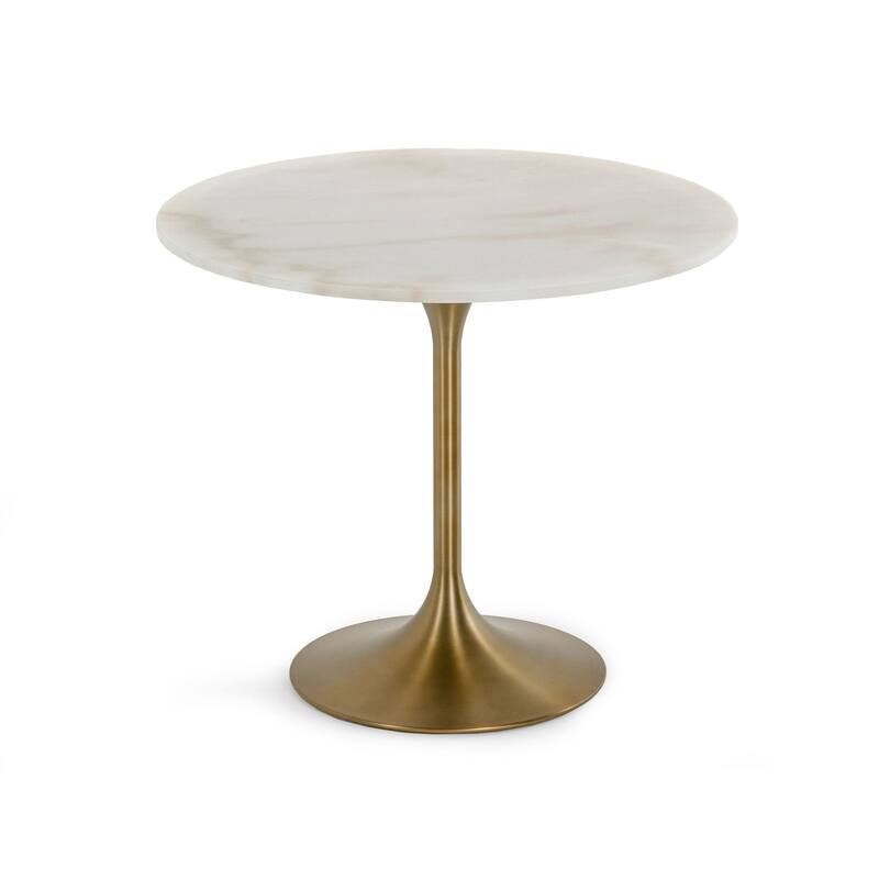Modrest Collins Glam White Marble & Gold Dining Table