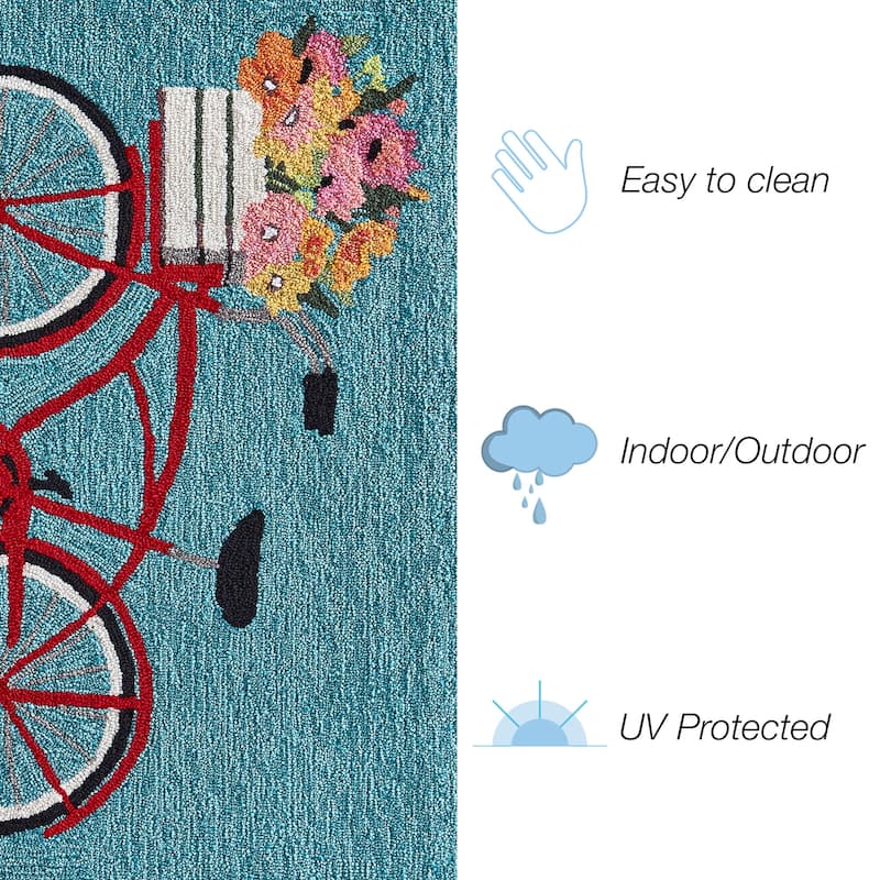 Liora Manne Frontporch Bike Ride Indoor/Outdoor Rug