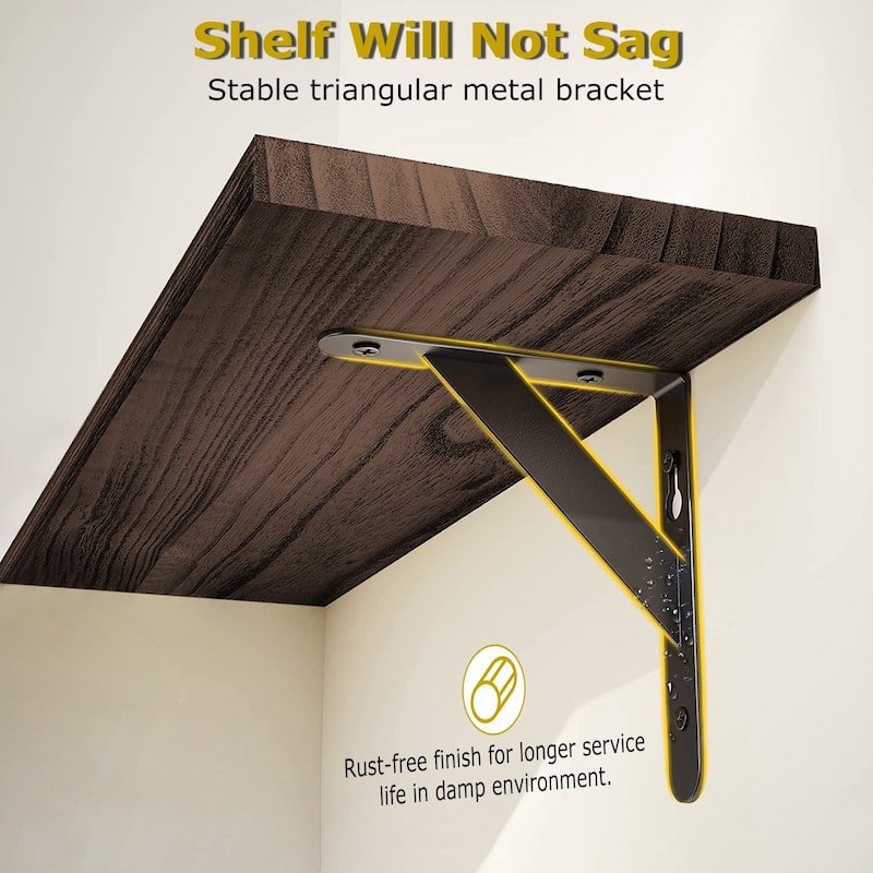 Modern Wood Wall Mount Corner Floating Shelf (Set of 4)