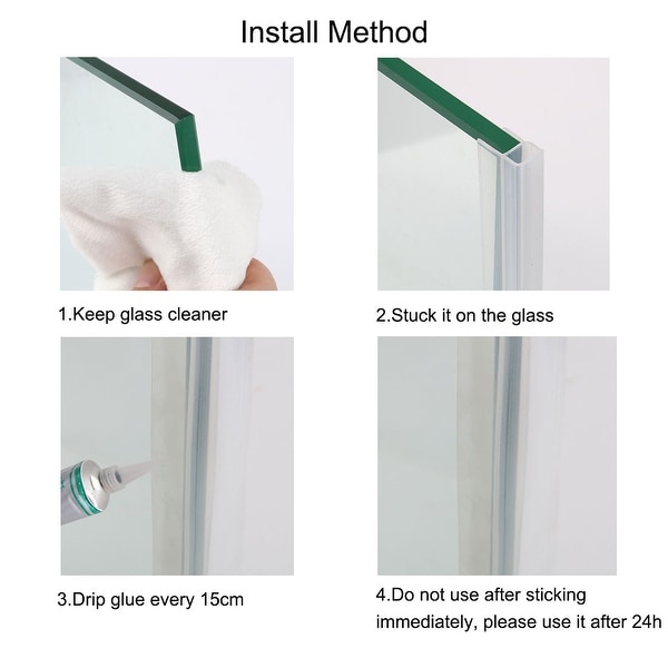 U Type Frameless Shower Door Bottom Seal for 1 2