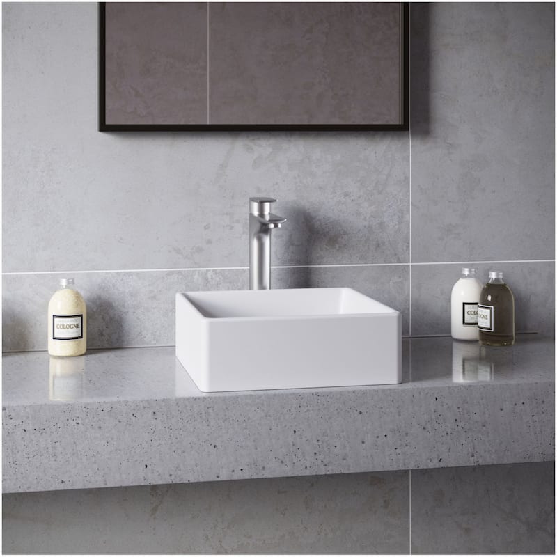 Karran USA QM174 Quattro Matte 14-1/2" Square Acrylic Vessel Bathroom