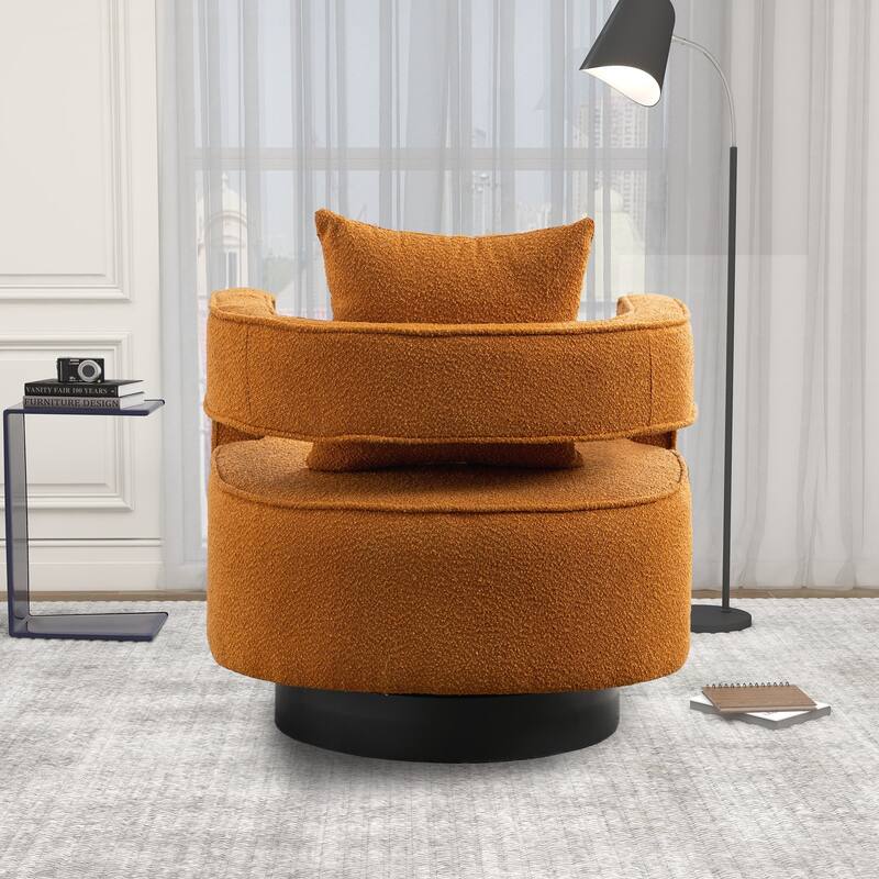 Swivel Accent Open Back Chair Modern Comfy Sofa Chair With Base For Nursery Bedroom Living Room Hotel Office