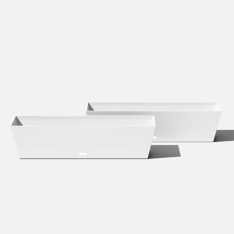 Pure Series Window Box Planter - 36 inch - 2 Pack - White
