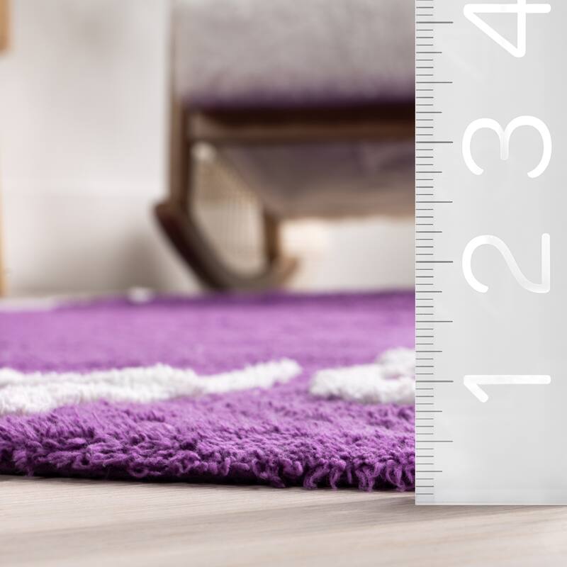 Nuloom Alphabet SpinClean Washable Round Rug