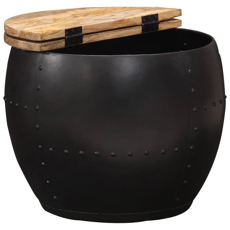 vidaXL Coffee Table Round 20.9"x16.9" Solid Mango Wood