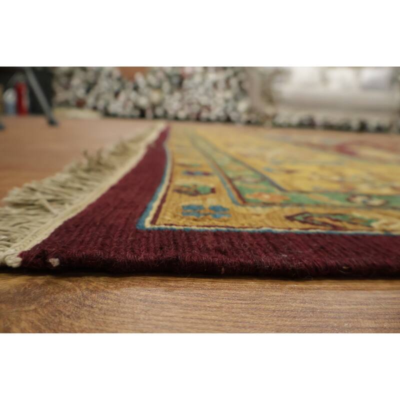 Hand Knotted Oriental 100% Wool Carpet Traditional All-Over Red Sumak Area Rug - 9' 7'' X 7' 11''