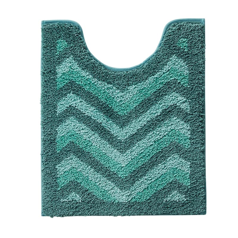 Clara Clark Non Slip Shaggy Bath Rug Set - Chevron Design Ultra Soft Bathroom Mat