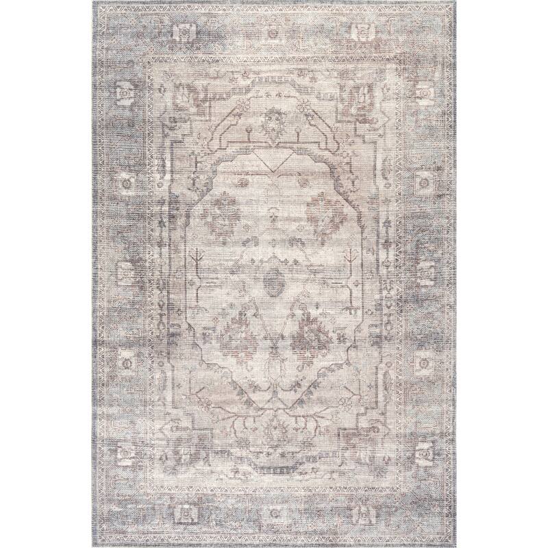 Nuloom Green Haven Collection Recycled Cotton Machine Washable Area Rug