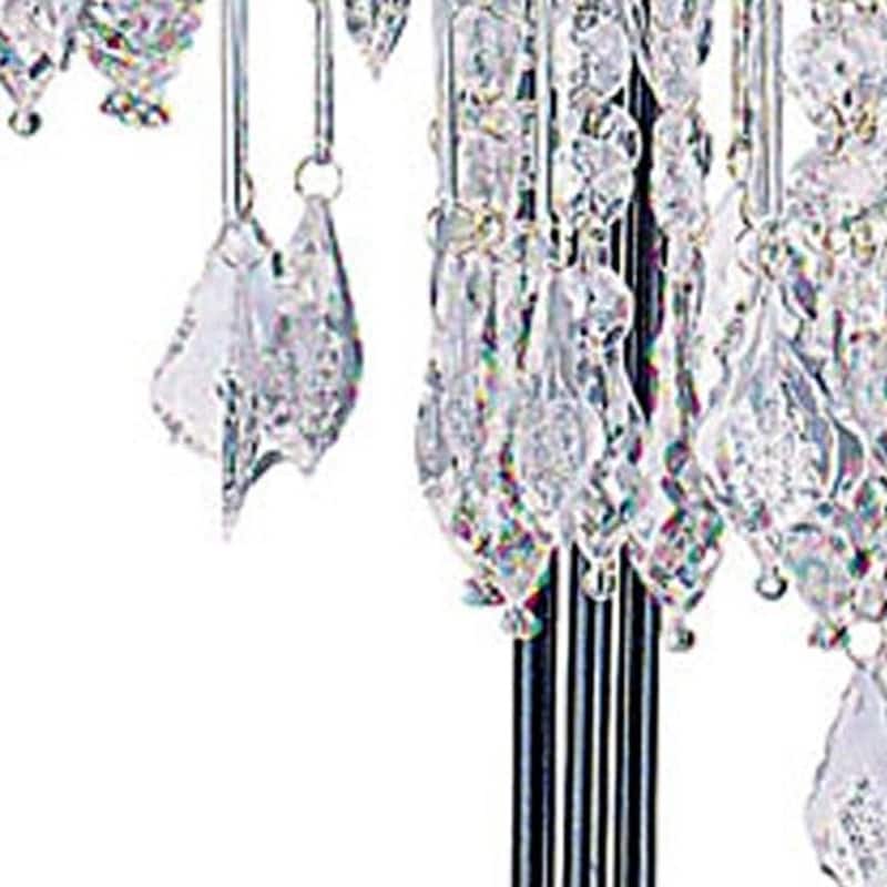 34" Black Metal Three Light Chandelier Table Lamp - 15 x 15 x 34