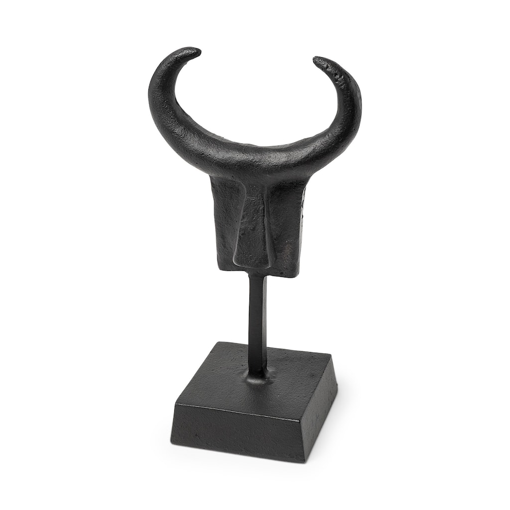 Caleb 4L x 5W Black Metal Tribal Figurine - 3.5L x 5.0W x 9.0H