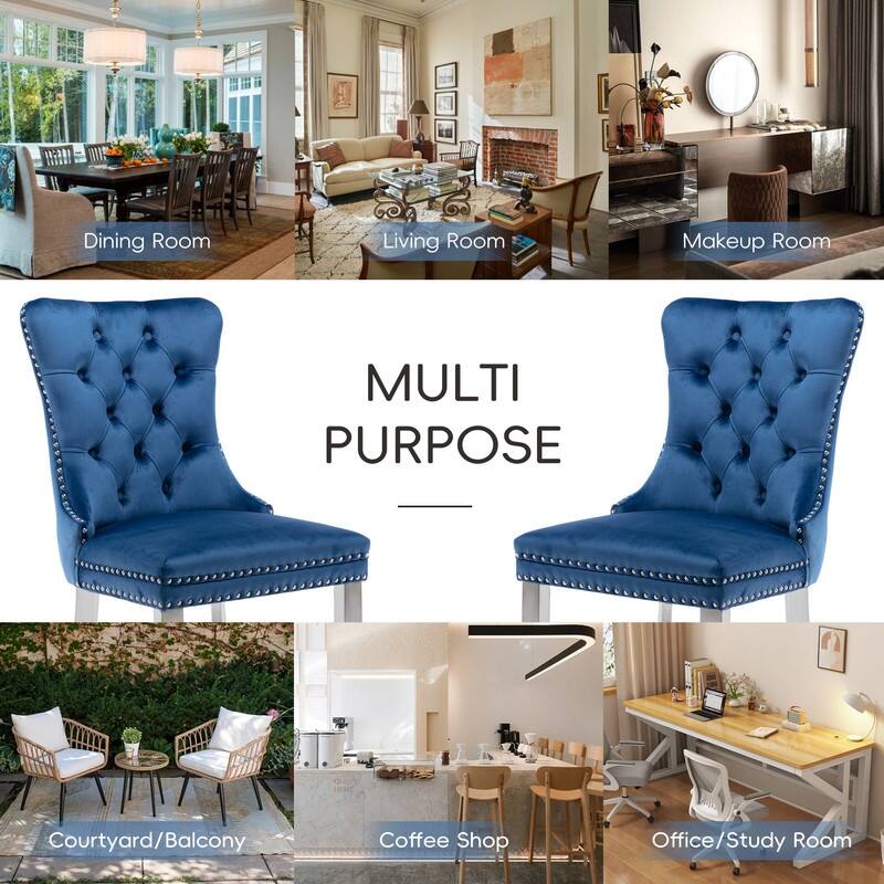 Contemporary Velvet Upholstered Dining Chair Set of 4