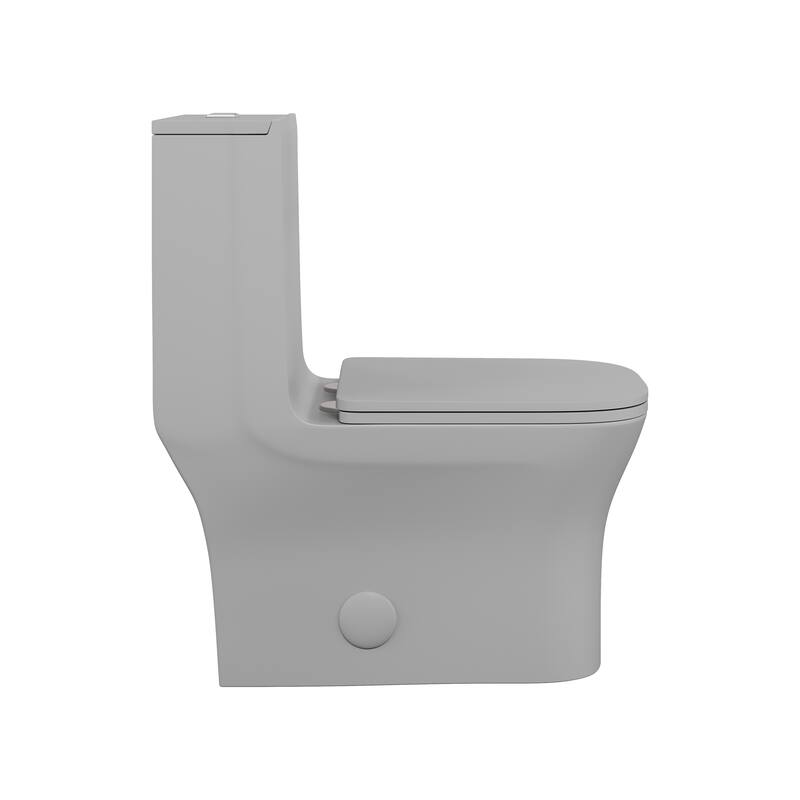 Concorde One Piece Square Toilet Dual Flush In Matte Grey 1.1/1.6 Gpf - 26.06" x 13.98" x 29.21"