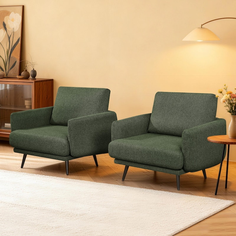 Karaka 37.5"W Oversized Armchair Leisure Sofa Accent Chair (Set of 2) - Green