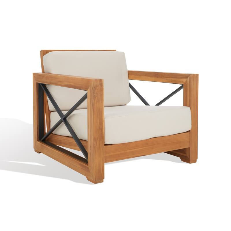 SAFAVIEH Couture Beth Outdoor Teak Club Chair - 32W x 37D x 29H