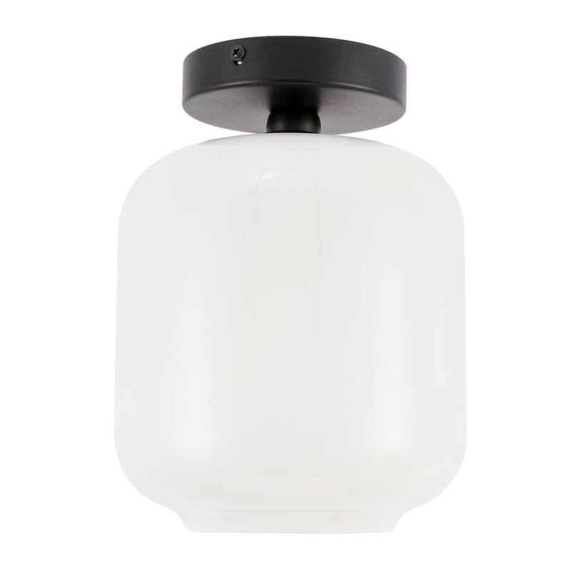 Collins 1-light Glass Cylinder Shade Flush Mount Fixture