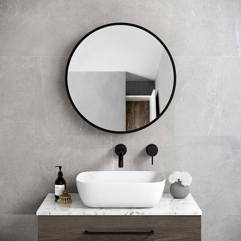 24"/30" Round Iron Medicine Cabinet with Mirror - 30" x 30"