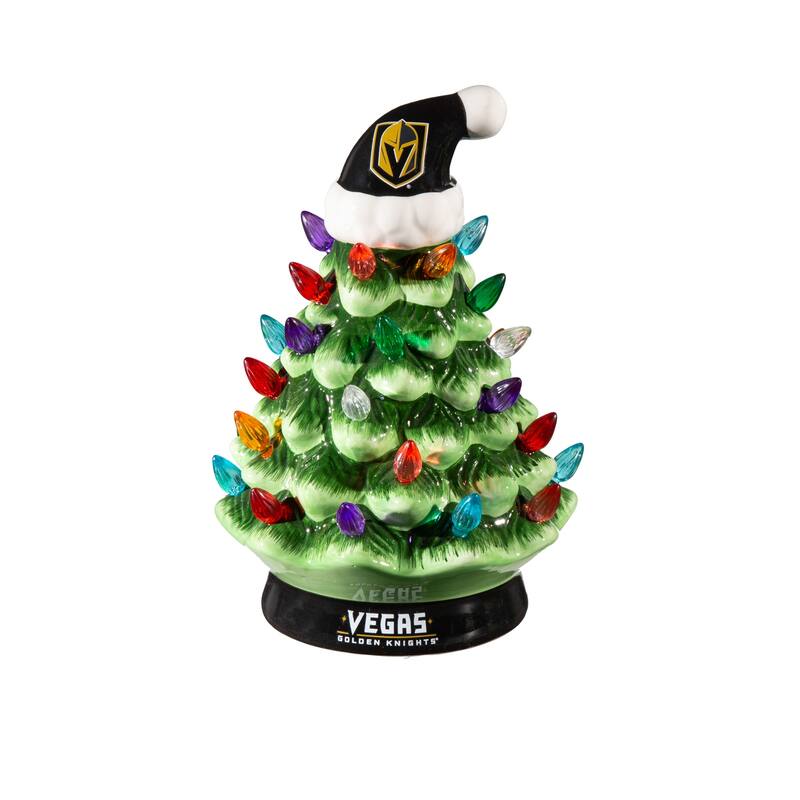 8" LED Ceramic Tabletop Christmas Tree, Vegas Golden Knights