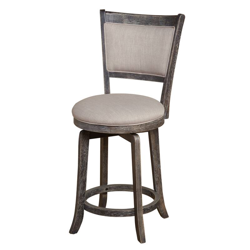 Simple Living French Country 24-inch Solid Wood Counter Height Swivel Bar Stool