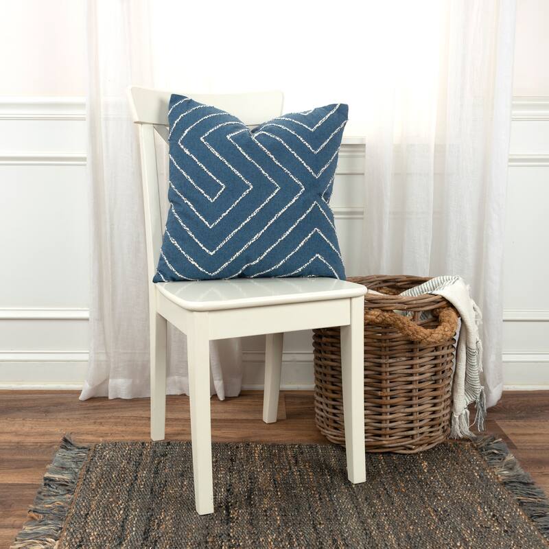 Rizzy Home Transitional Green Down Filled Pillow - 20" x 20"