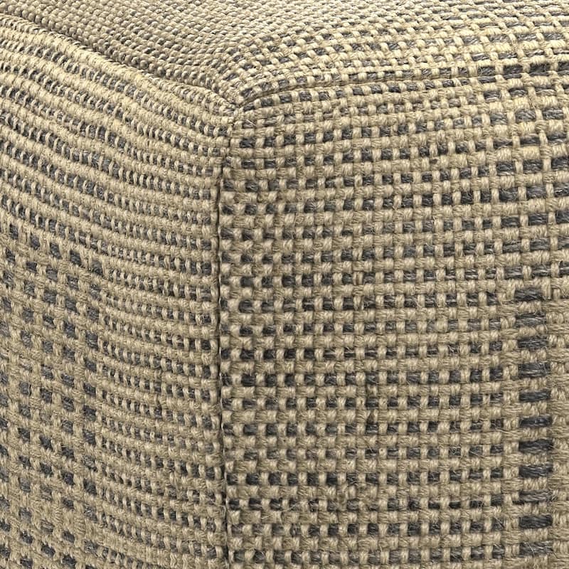 WYNDENHALL Matilda Contemporary Square Woven Pouf in Natural Jute