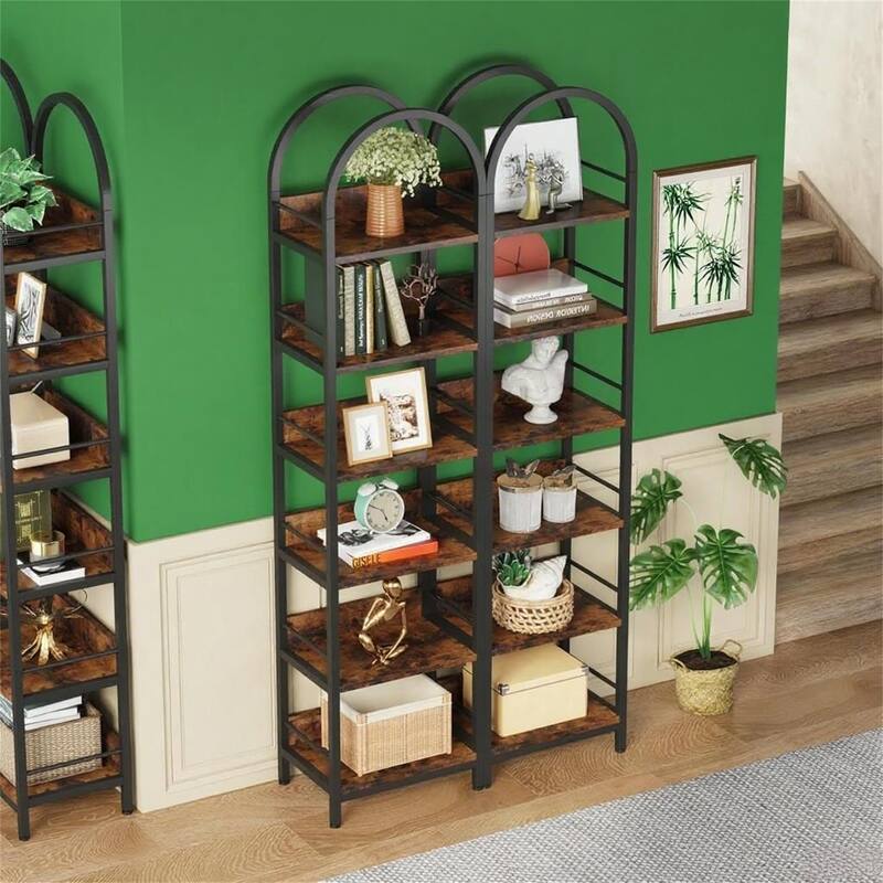 Arched 6-Tier Bookshelf