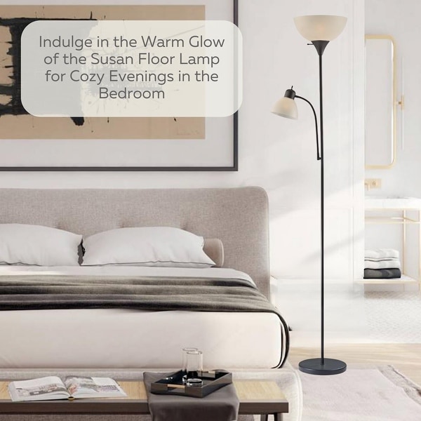 Floor lamp over bed on sale