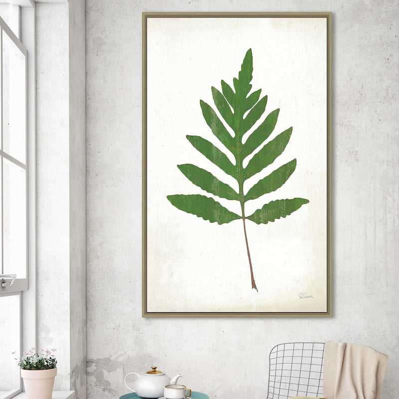 "Chalkboard Fern Green I" Print on Floating Canvas