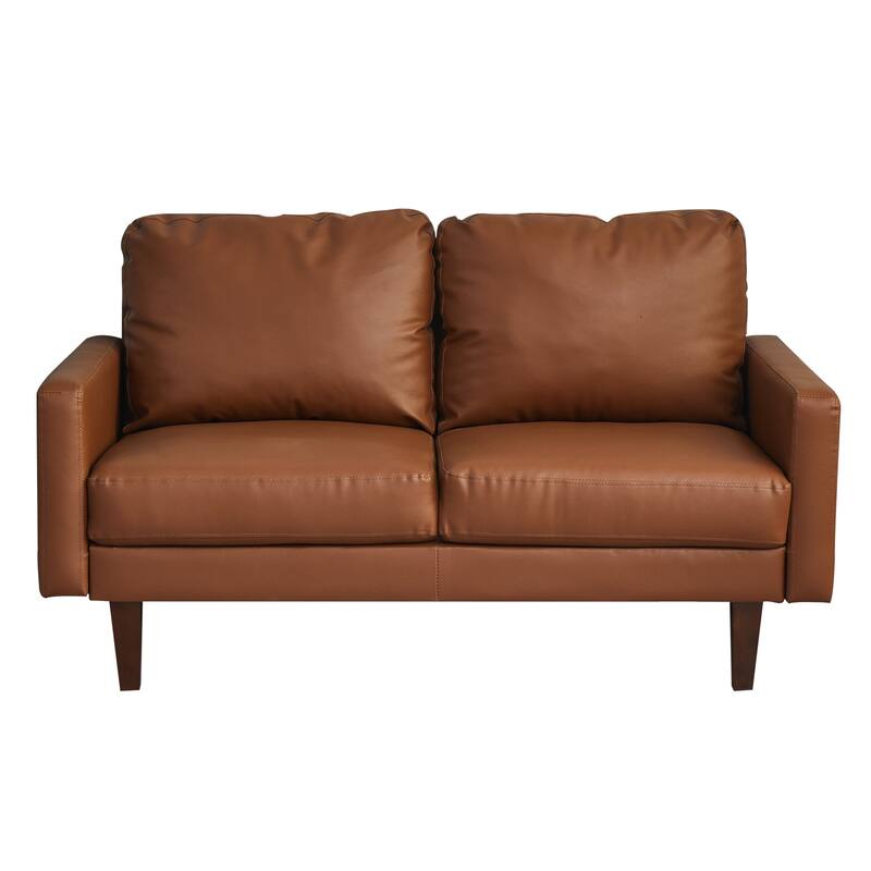 Faux leather 58'' Square Arm Loveseat