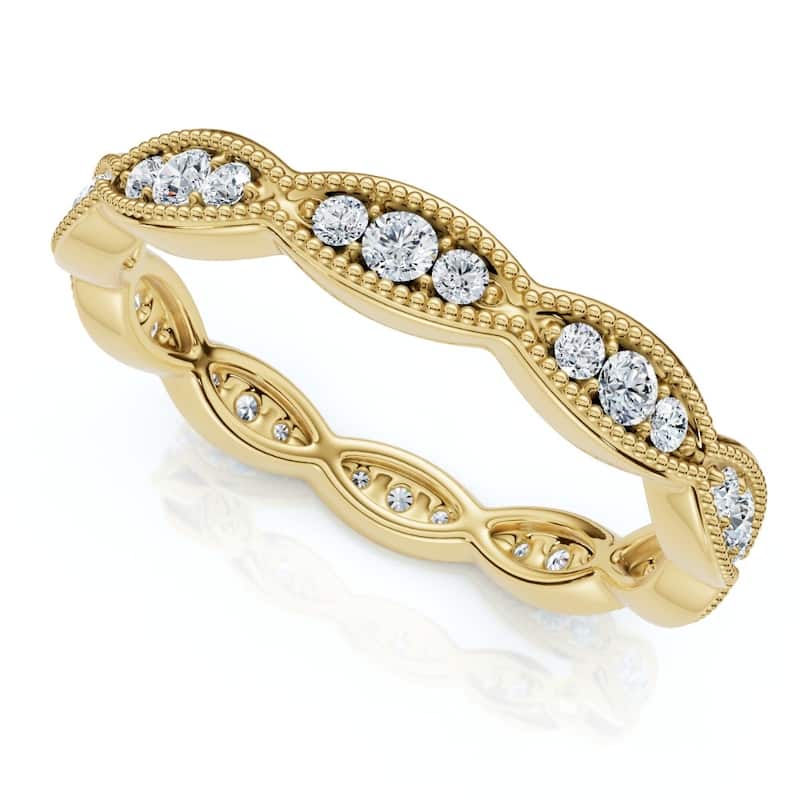 3/8Ct Diamond Eternity Stackable Wedding Ring Gold Anniversary Band Lab Grown