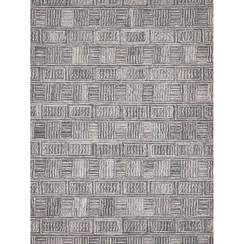 Exquisite Rugs Naturals Handmade Hand-tufted New Zealand Wool on Canvas Charcoal Area Rug