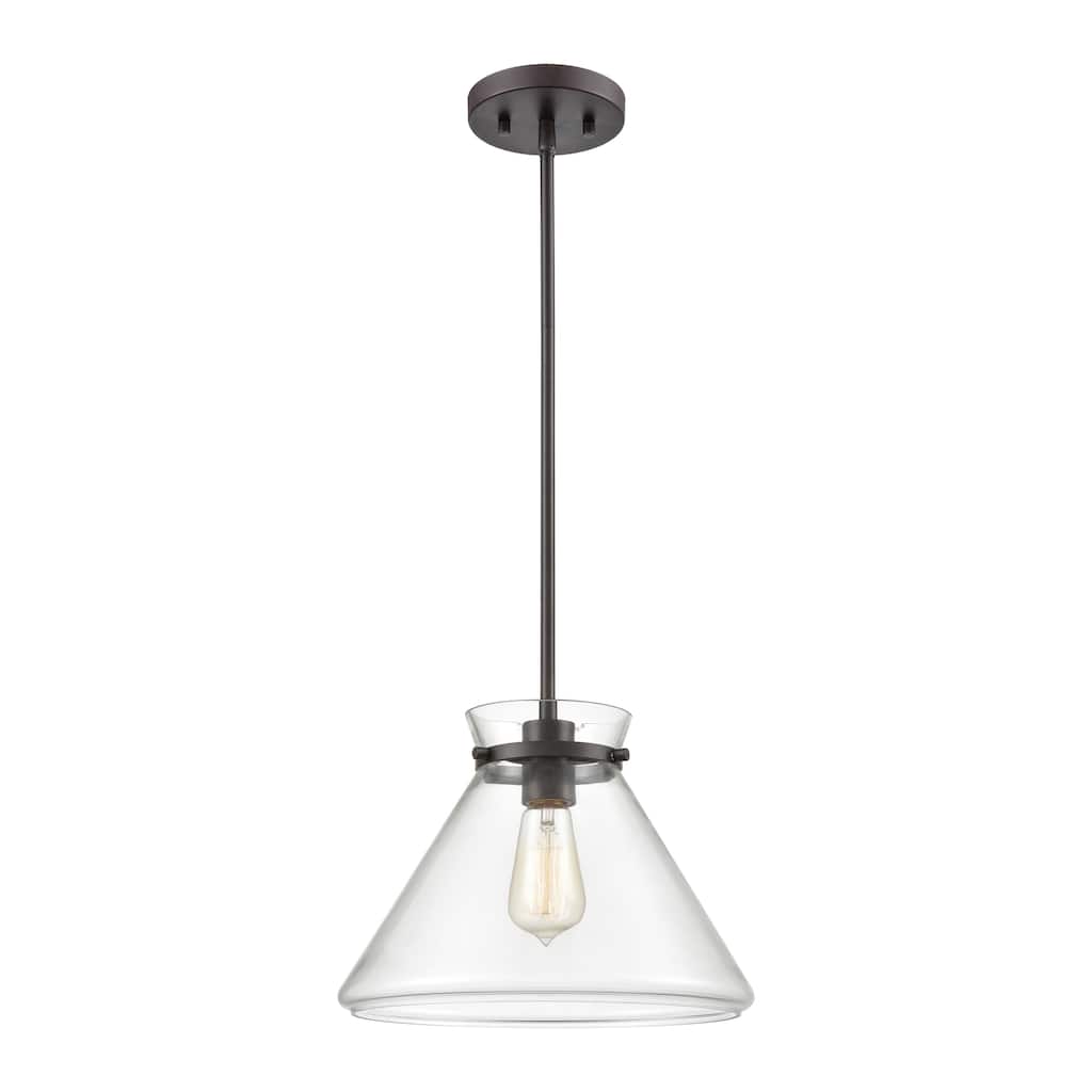 Mickley 12-inch Wide 1-Light Mini Pendant in Oil Rubbed Bronze - 12in W x 12in D x 10in H