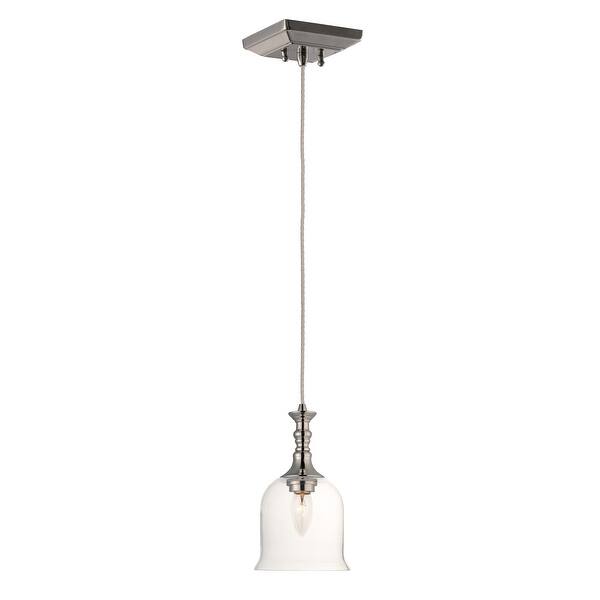 slide 2 of 2, Centennial 1-light 6.25" Wide Steel Pendant - Polished Nickel Polished Nickel