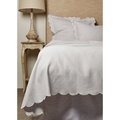 Hugh Matelasse White Cotton Coverlet or Pillow Sham