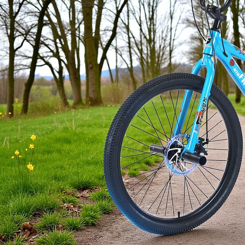 26 Inch Kids Freestyle Mountain Bike, Boys & Girls 12+, Shimano 7-Speed Steel Frame with Dual Disc Brakes