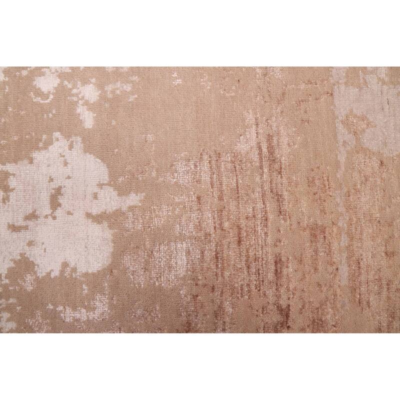 ECARPETGALLERY Hand-knotted Legacy Tan Silk, Wool Rug - 2'7 x 12'3