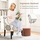 preview thumbnail 15 of 24, Gymax Armless Accent Chair w/ Rubber Wood Legs Modern Vanity Chair for