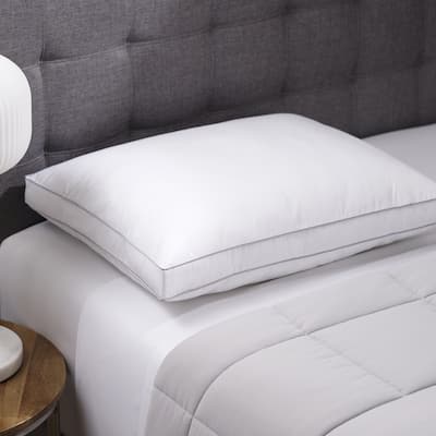 Sleep Style Side Sleeper Pillow with All Around Gusset - White