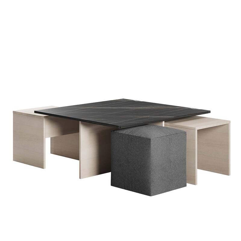 Manhattan Comfort Haley Mid-Century Modern Nested Coffee Table