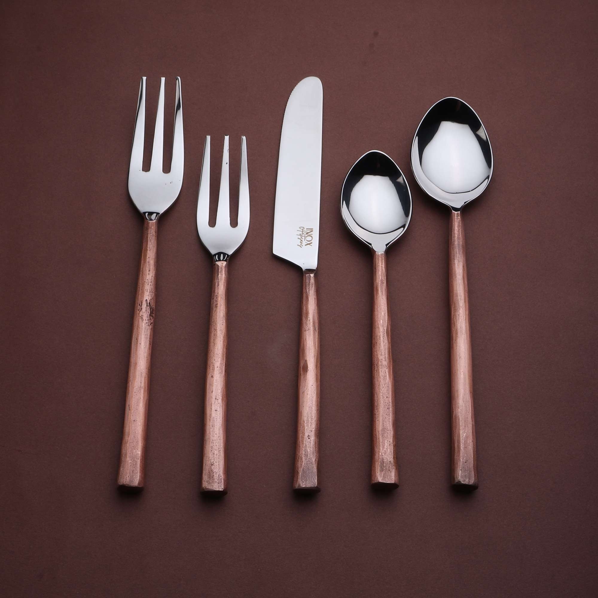 Antique copper hotsell flatware