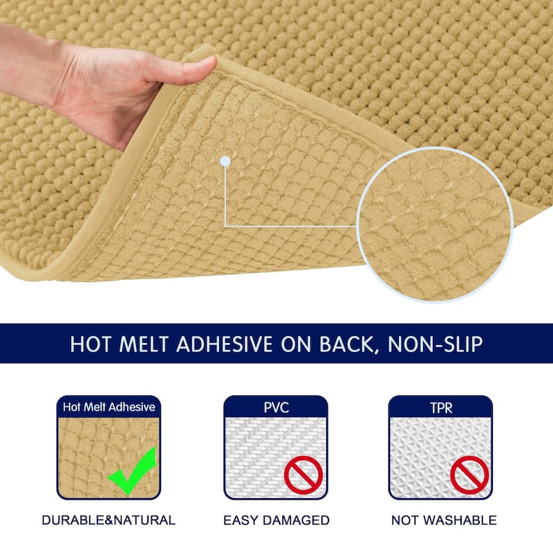 Subrtex Chenille Soft Rugs Super Water Absorbing Shower Mats
